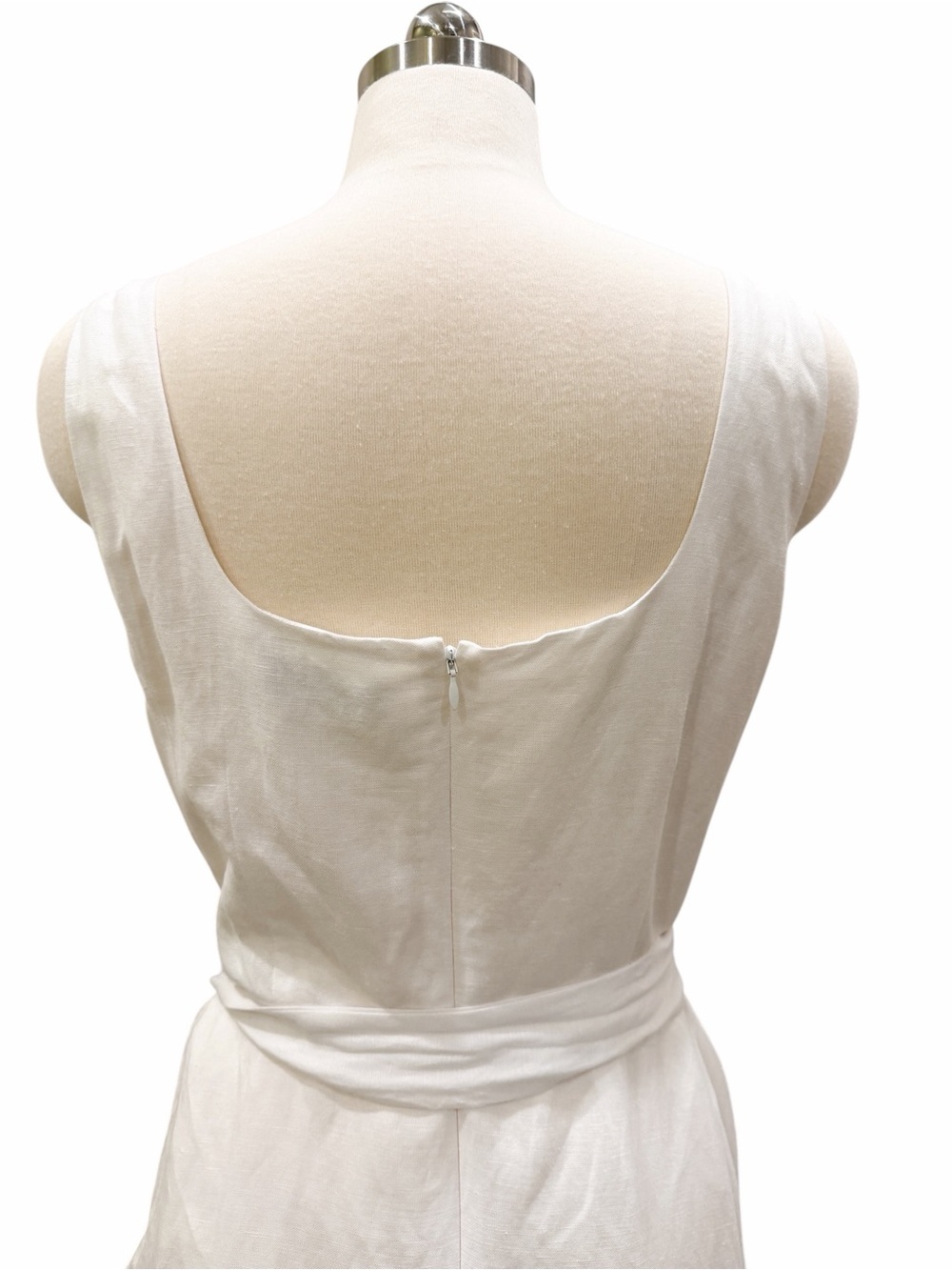 Karl Lagerfeld Paris Linen Blend Floral Midi Dress Belted Pockets White 16 NWT - Picture 8 of 16